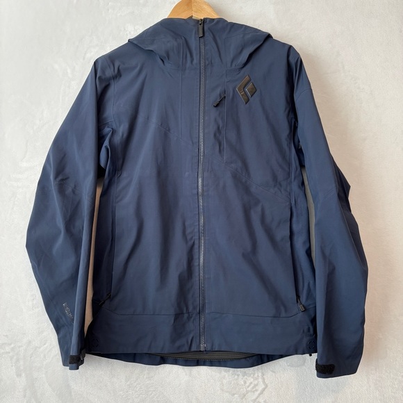Black Diamond womens navy blue Recon windstopper shell hooded